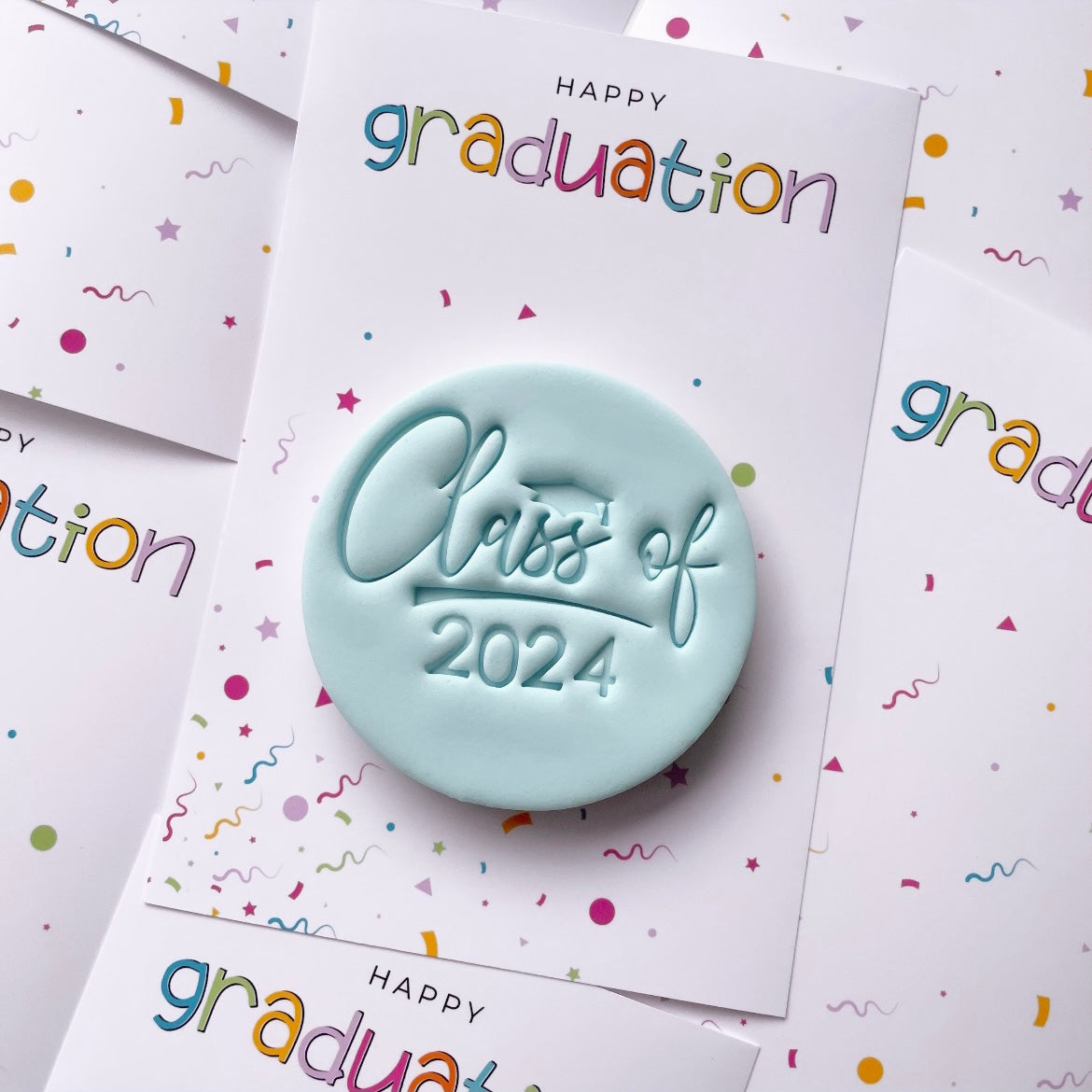 Colourful Class of 2024 Single Cookie